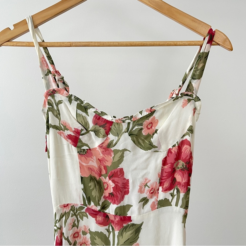 Reformation Nikita Étienne Pink and Green Floral Maxi Dress Size 0 - Picture 3 of 7